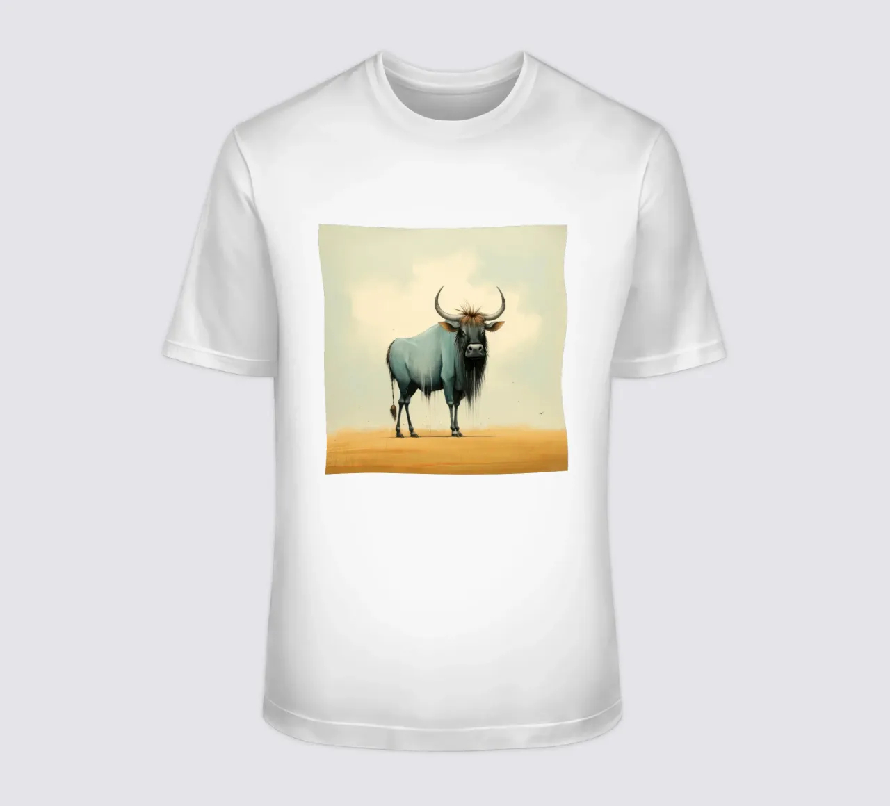 Minimal Wildebeest 2 t-shirt da Minimal Animal Art