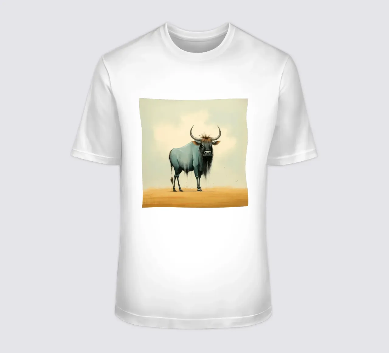 Minimal Wildebeest 2 T-Shirt von Minimal Animal Art