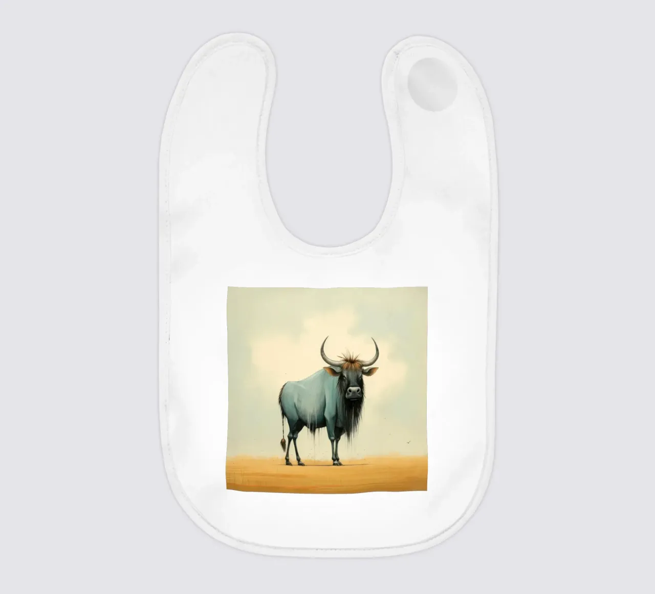 Minimal Wildebeest 2 Babylätzchen von Minimal Animal Art