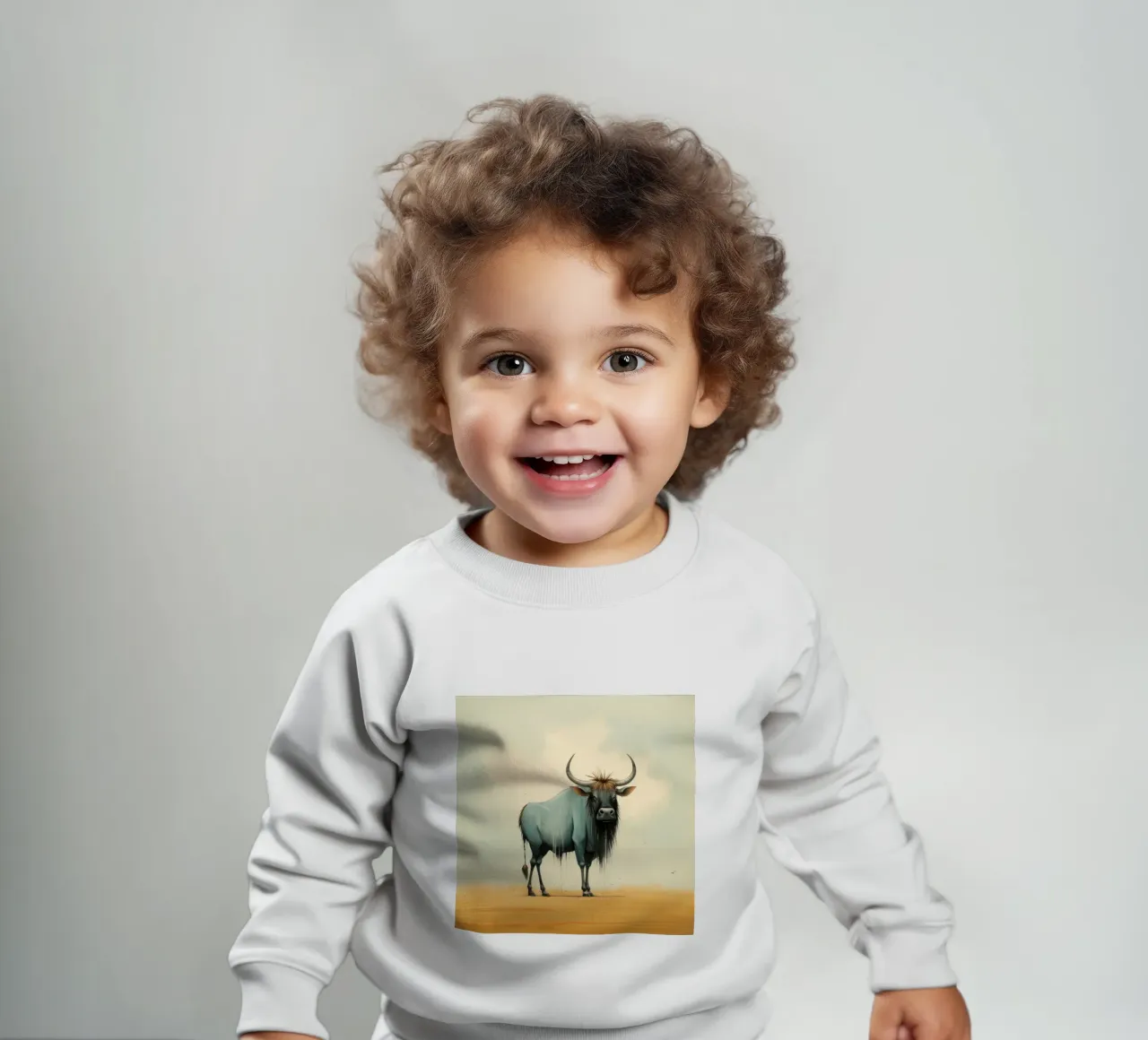 Minimal Wildebeest 2 baby sweatshirt by Minimal Animal Art