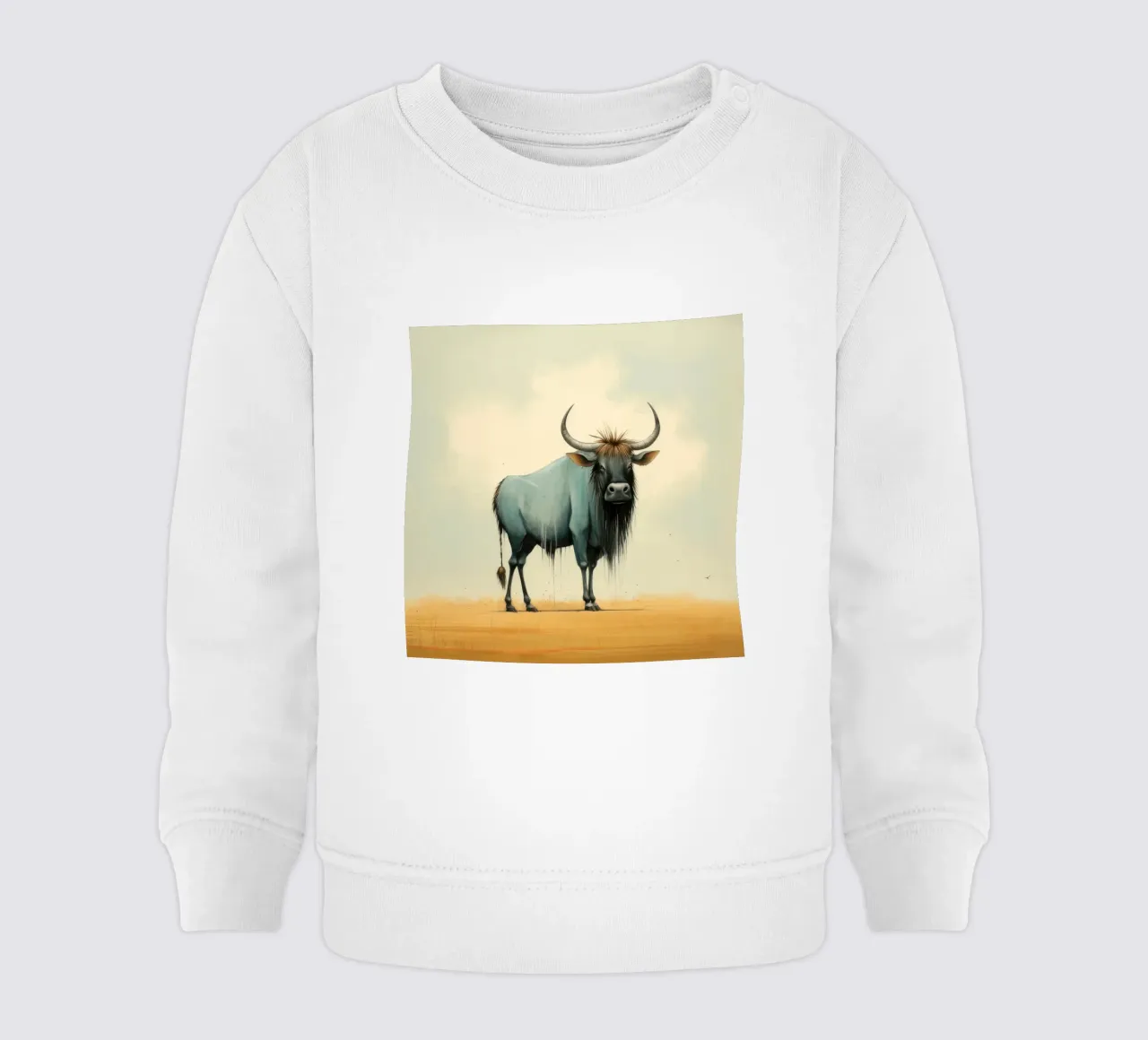 Minimal Wildebeest 2 baby sweatshirt by Minimal Animal Art
