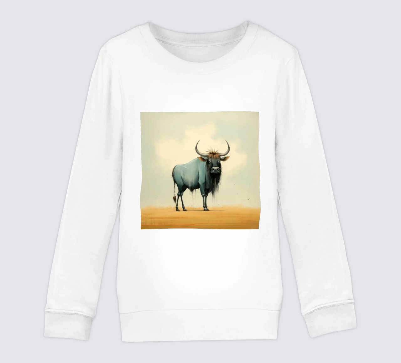 Minimal Wildebeest 2 felpa bambino da Minimal Animal Art