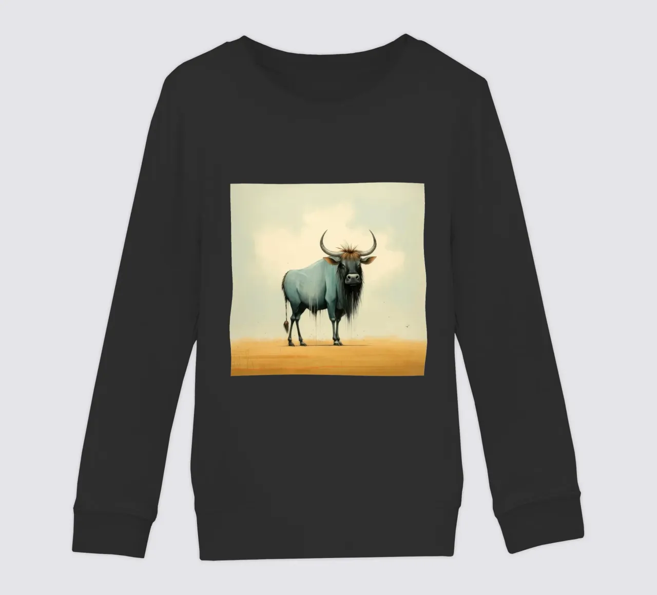 Minimal Wildebeest 2 felpa bambino da Minimal Animal Art