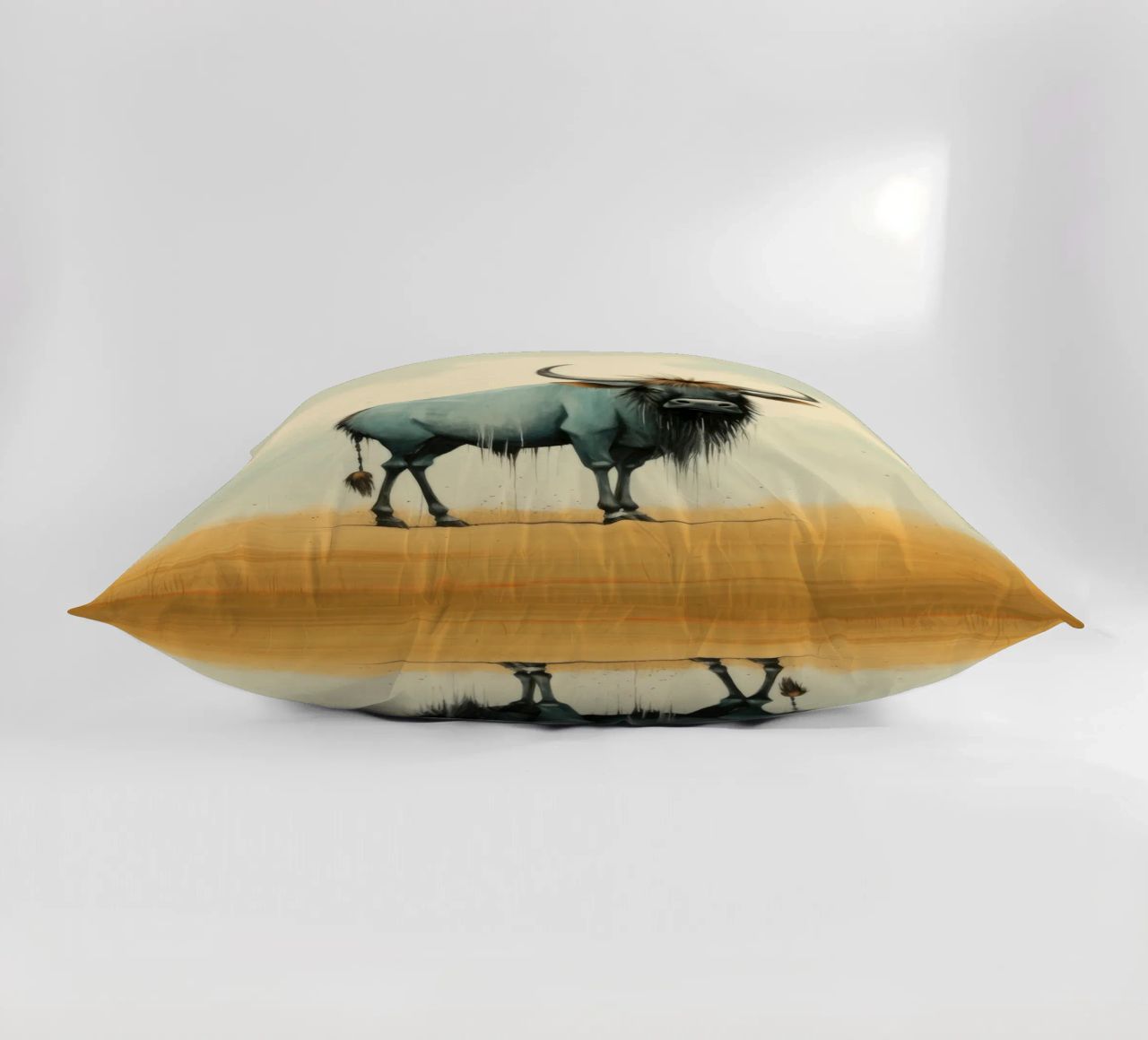 Minimal Wildebeest 2 cuscino da Minimal Animal Art