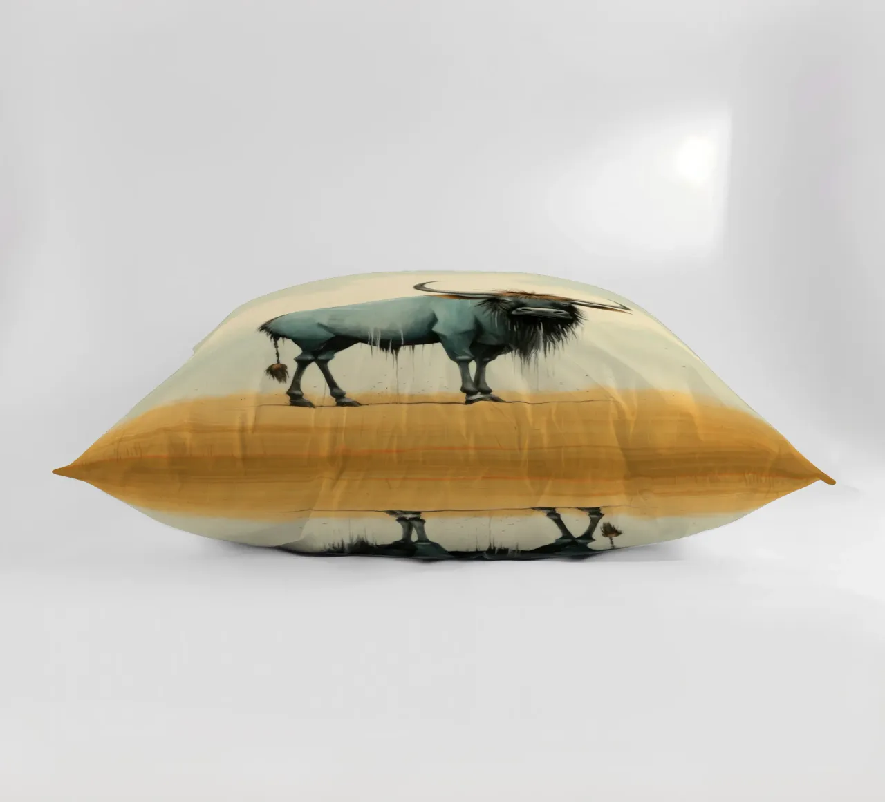 Minimal Wildebeest 2 kussen van Minimal Animal Art