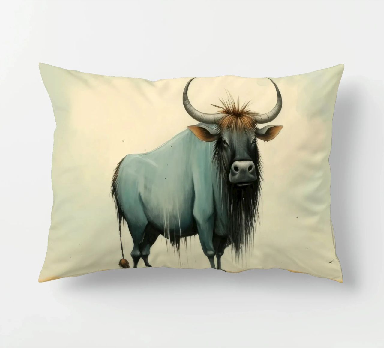 Minimal Wildebeest 2 cuscino da Minimal Animal Art