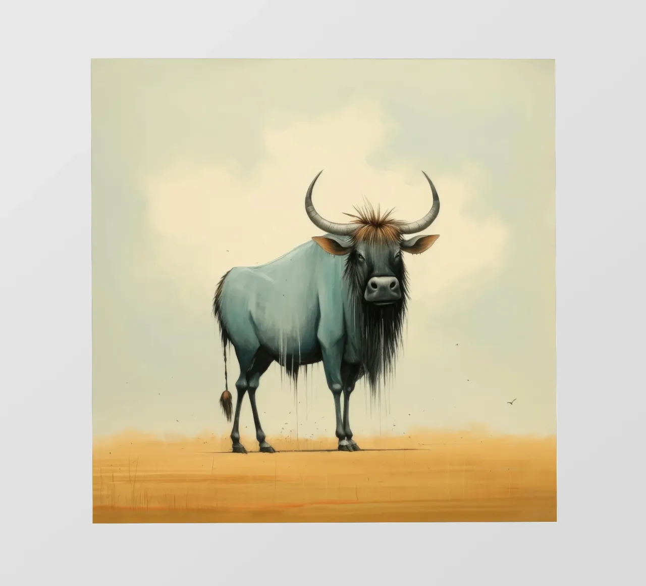 Minimal Wildebeest 2 pellicola backlit da Minimal Animal Art