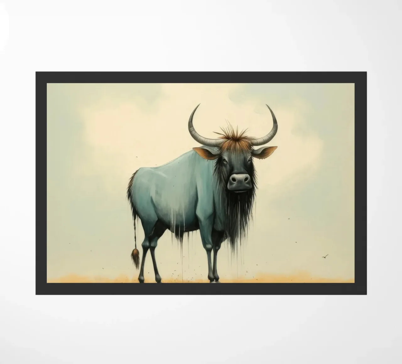 Minimal Wildebeest 2 Fußmatte von Minimal Animal Art