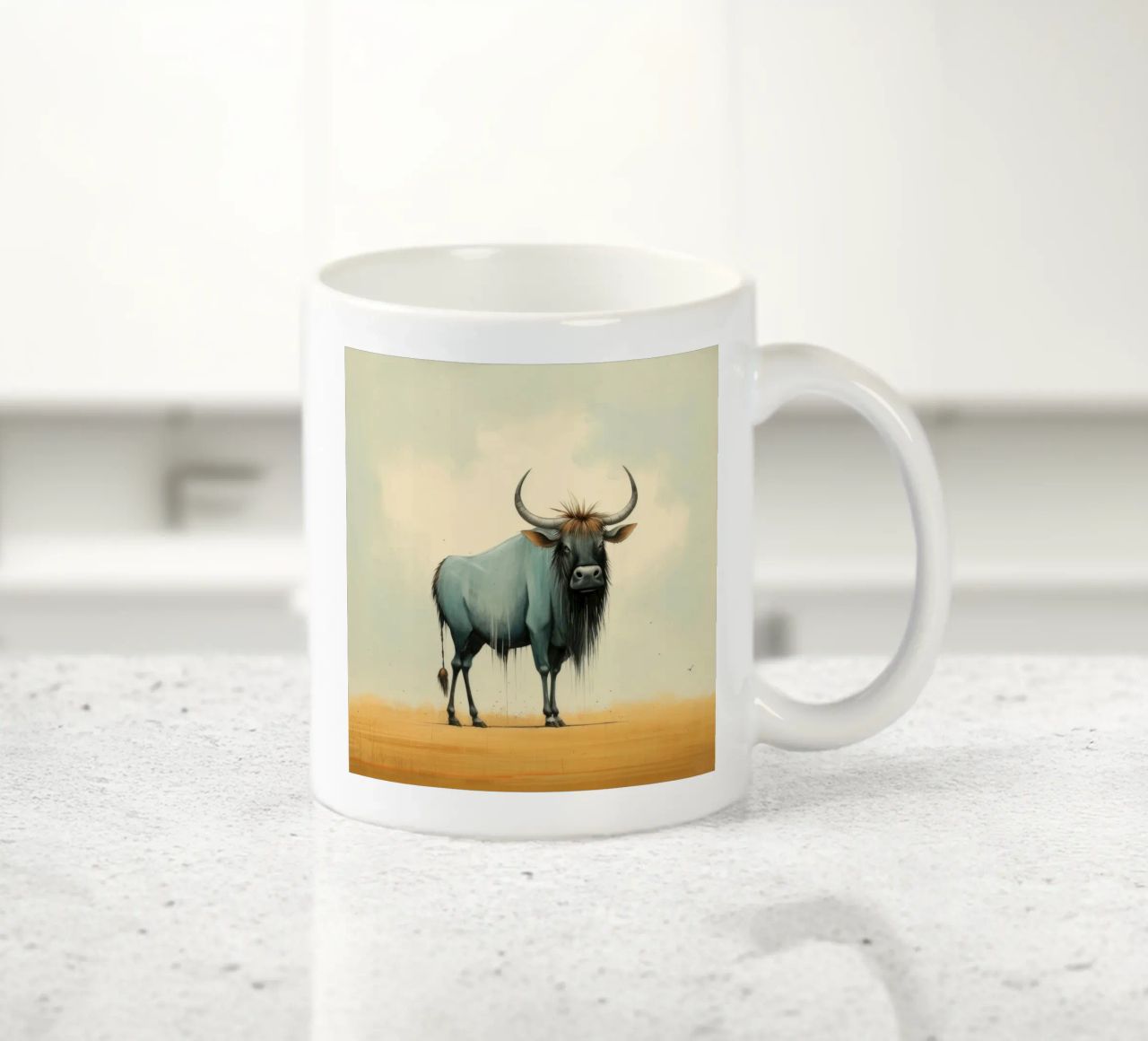 Minimal Wildebeest 2 tazza in ceramica da Minimal Animal Art
