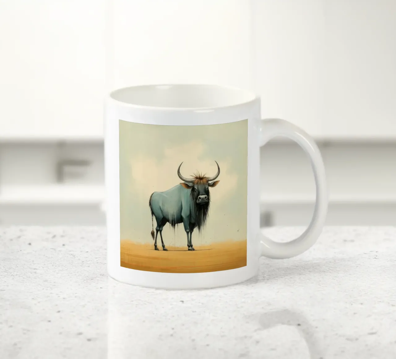 Gnou minimal 2 mug en céramique de Minimal Animal Art