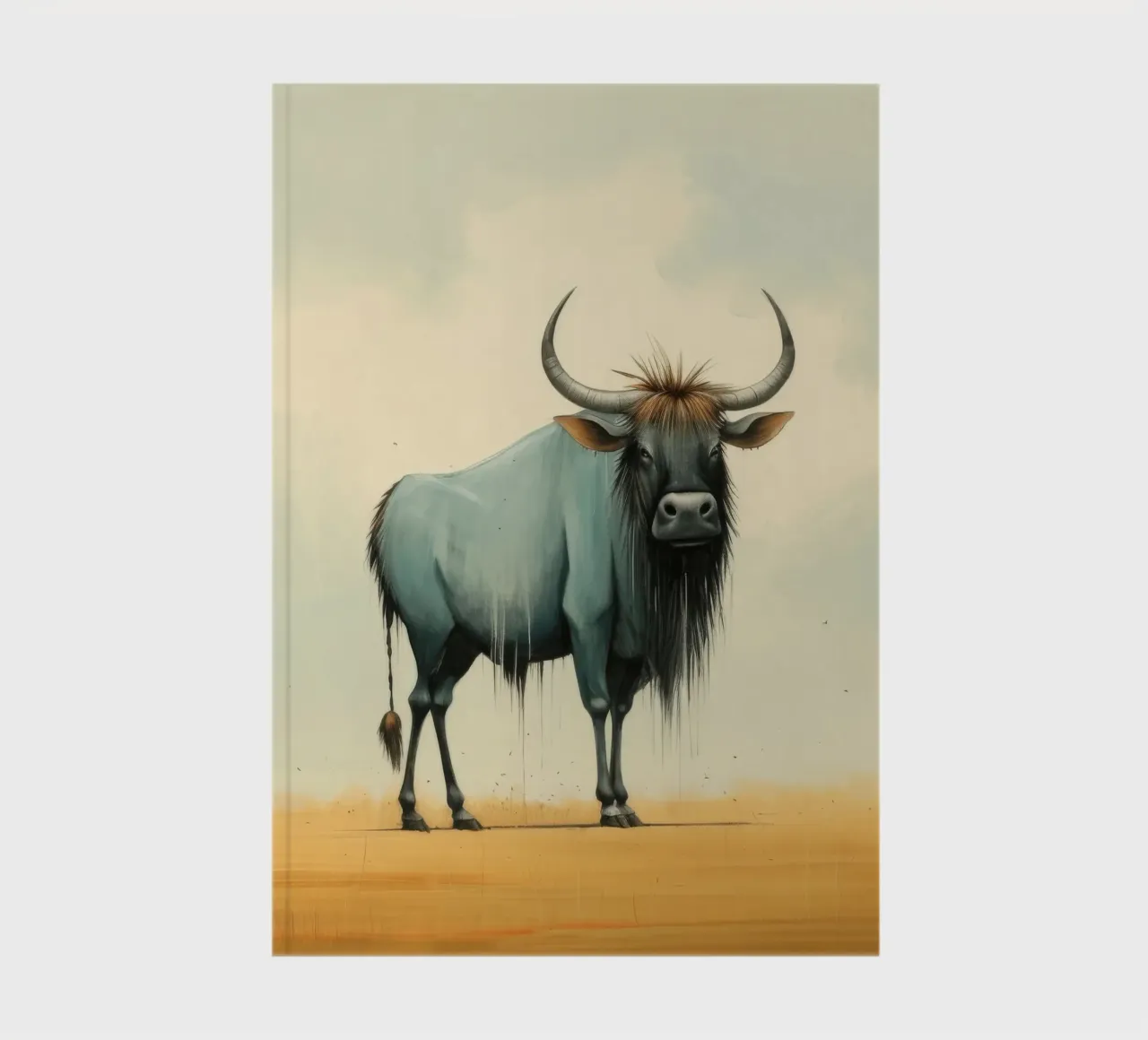 Minimal Wildebeest 2 Notizbuch von Minimal Animal Art