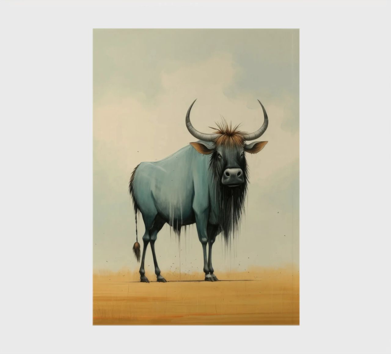 Minimal Wildebeest 2 notebook by Minimal Animal Art