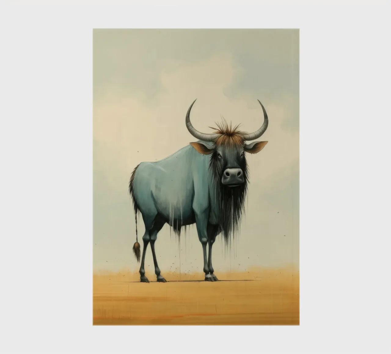 Minimal Wildebeest 2 Notizbuch von Minimal Animal Art