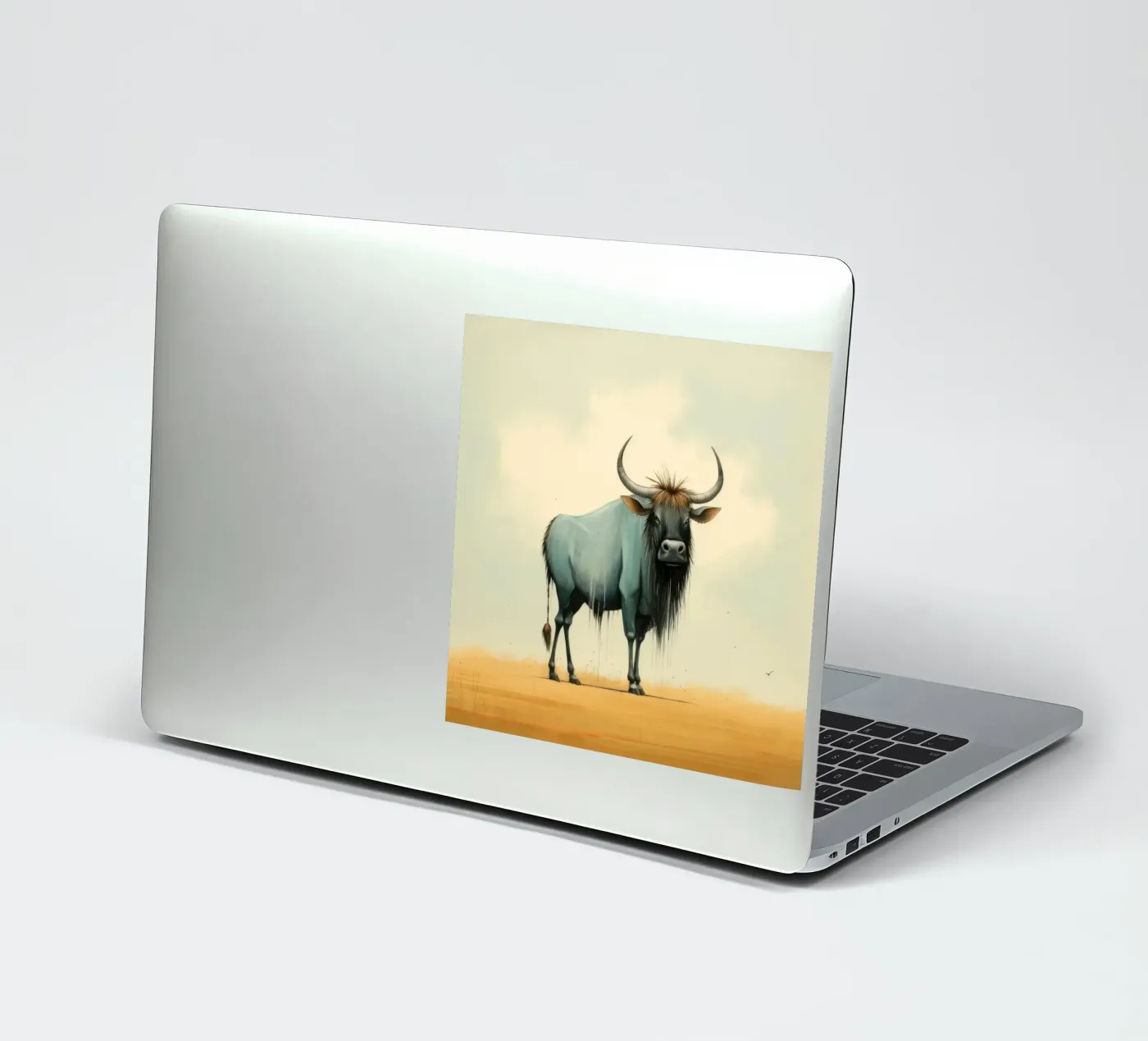 Minimal Wildebeest sticker by Minimal Animal Art