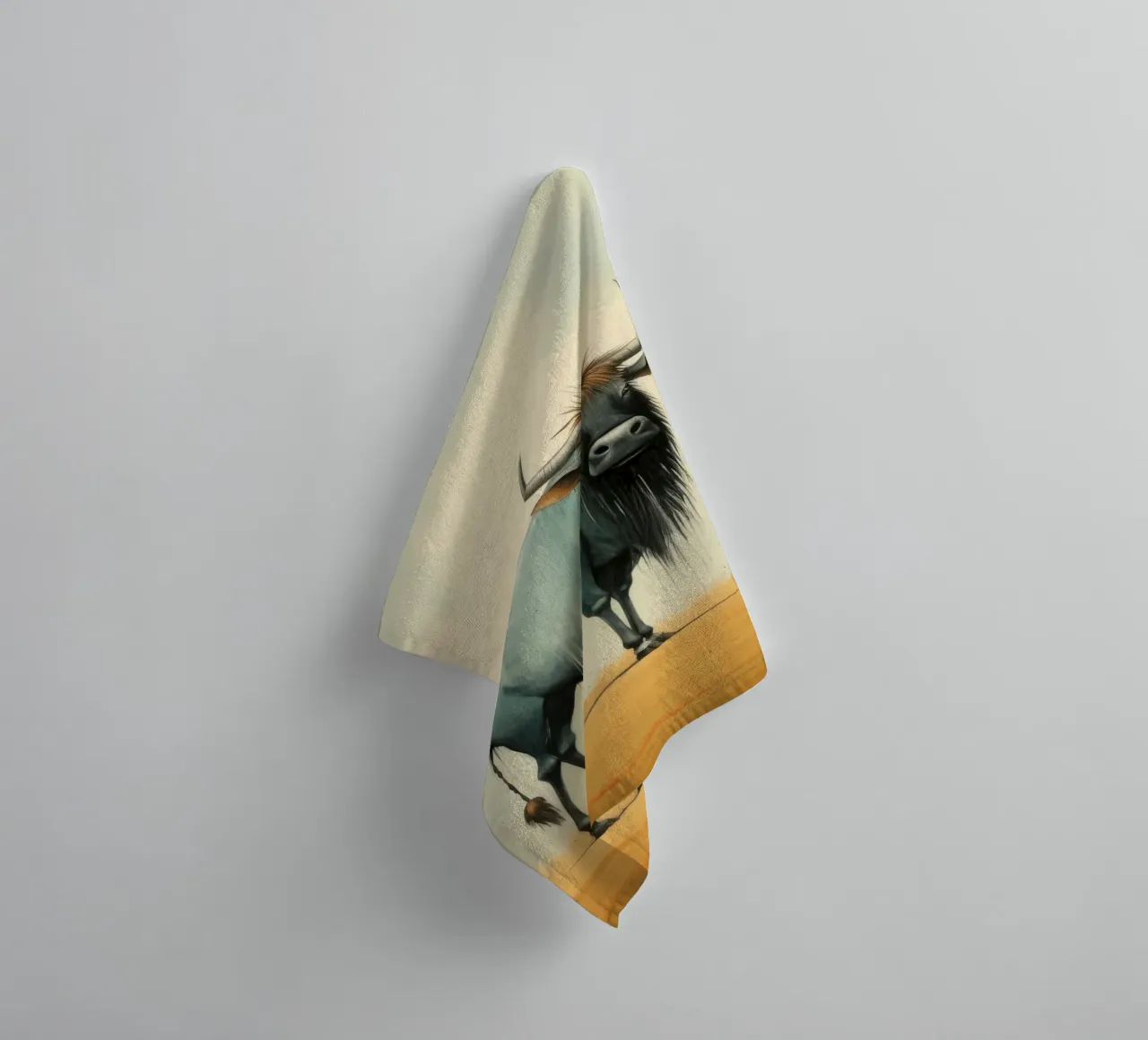 Minimal Wildebeest 2 asciugamano da bagno da Minimal Animal Art