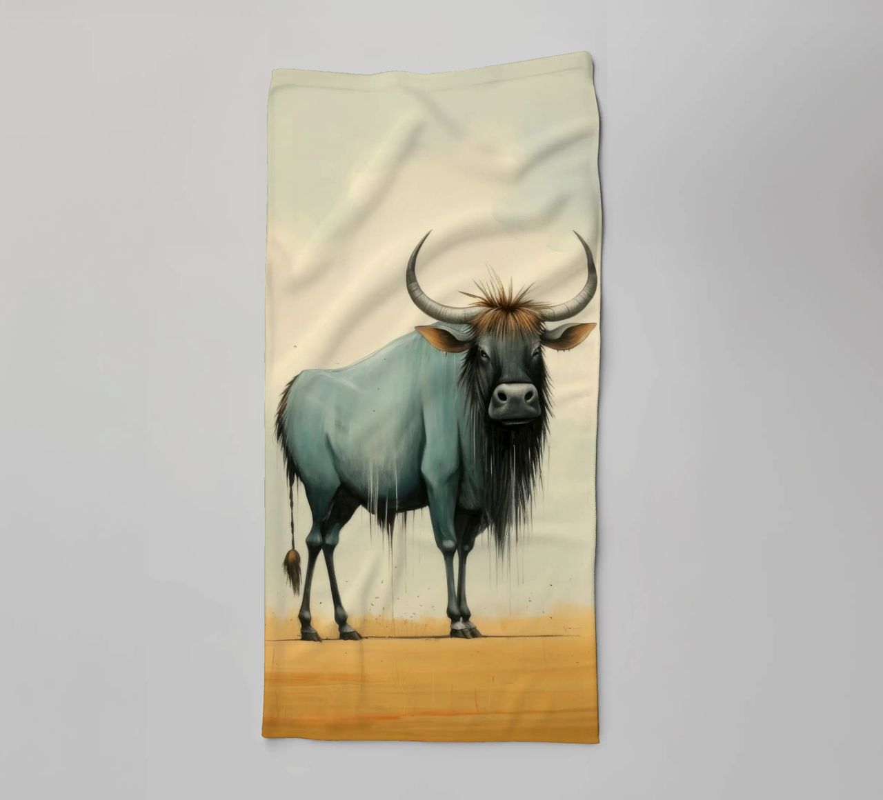 Minimal Wildebeest 2 asciugamano da bagno da Minimal Animal Art