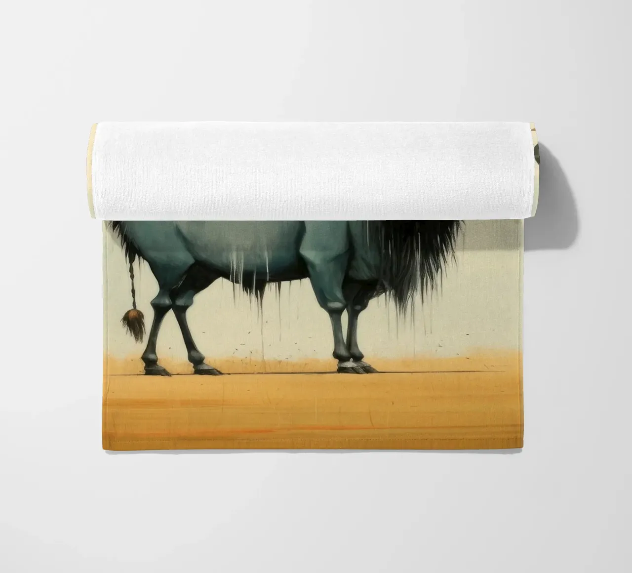 Minimal Wildebeest 2 strandhanddoek van Minimal Animal Art