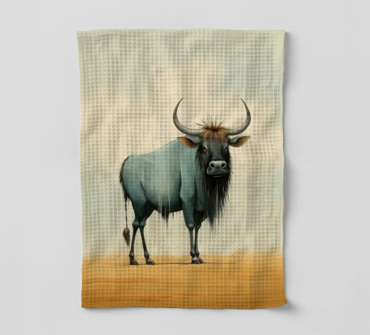 Minimal Wildebeest 2 canovaccio da cucina da Minimal Animal Art