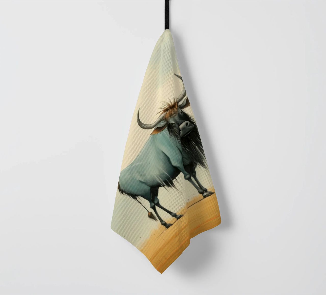 Minimal Wildebeest 2 canovaccio da cucina da Minimal Animal Art