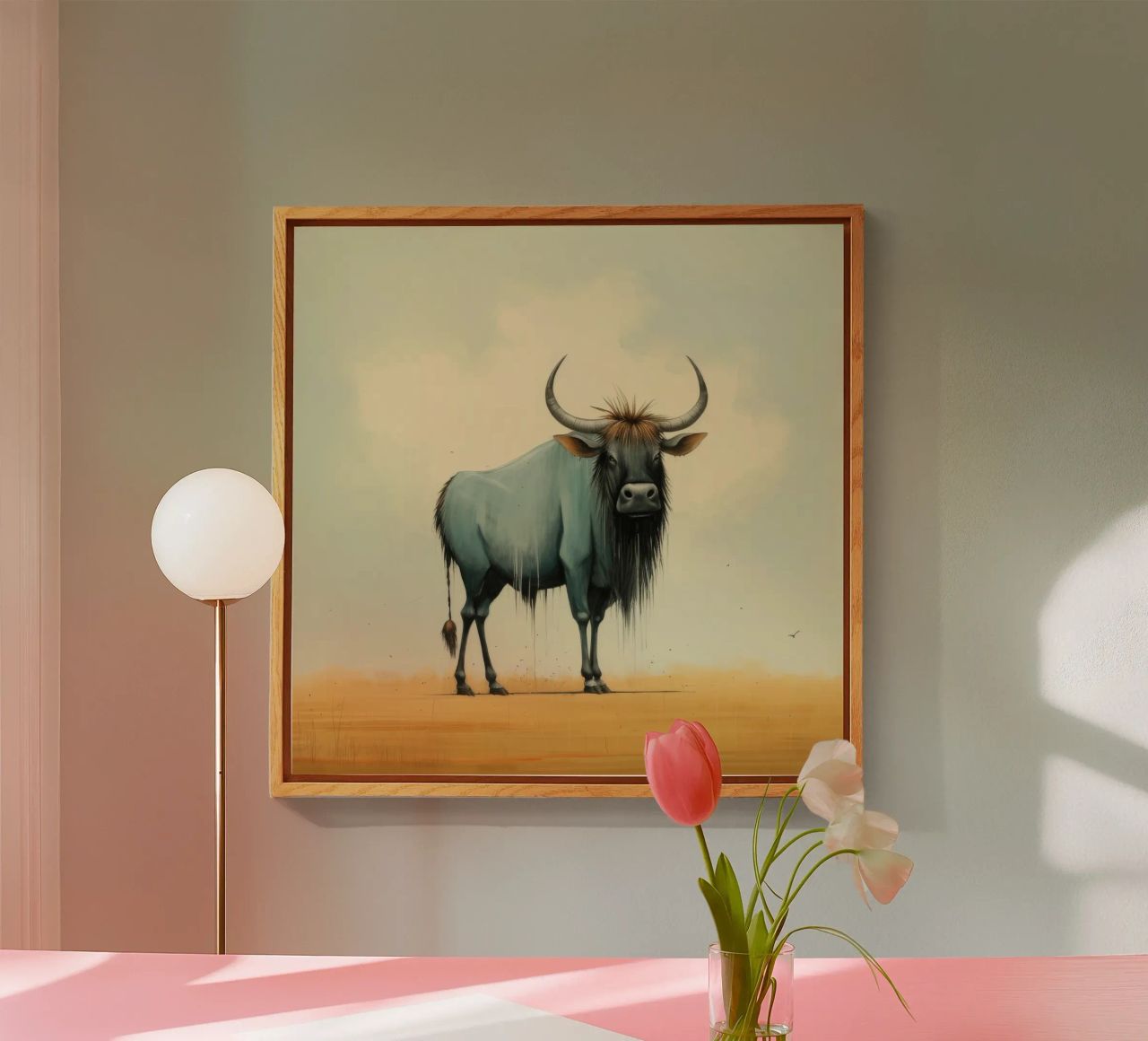 Minimal Wildebeest 2 plexiglass da Minimal Animal Art