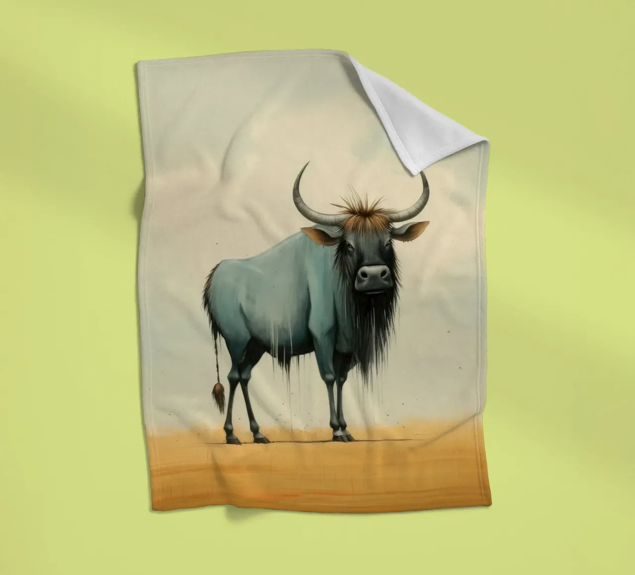 Minimal Wildebeest 2 coperta in pile da Minimal Animal Art