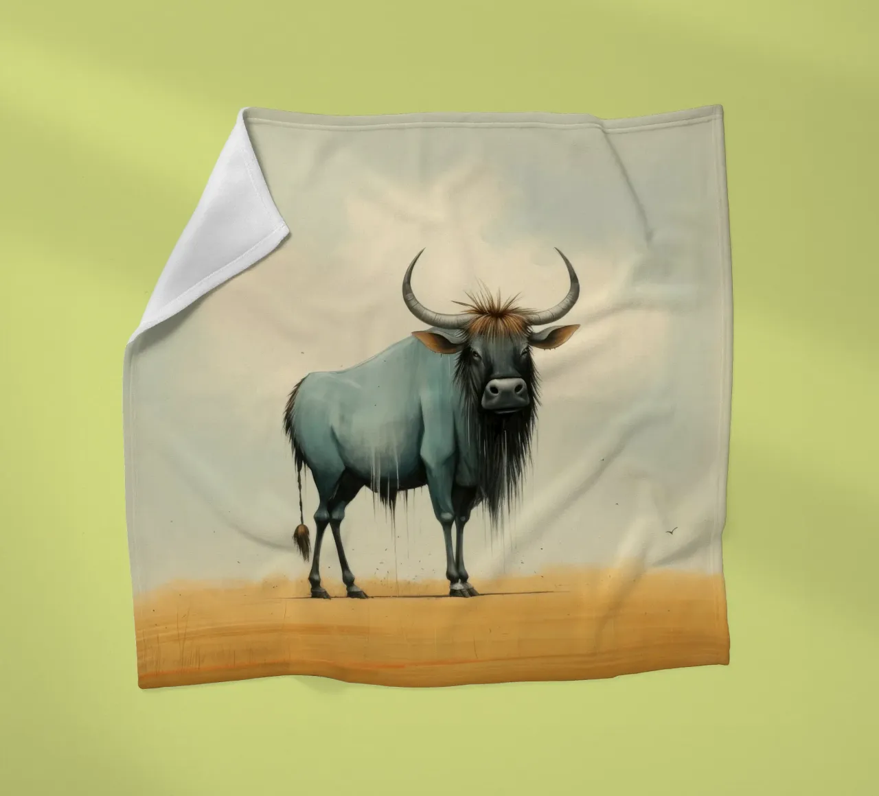 Minimal Wildebeest 2 coperta in pile da Minimal Animal Art