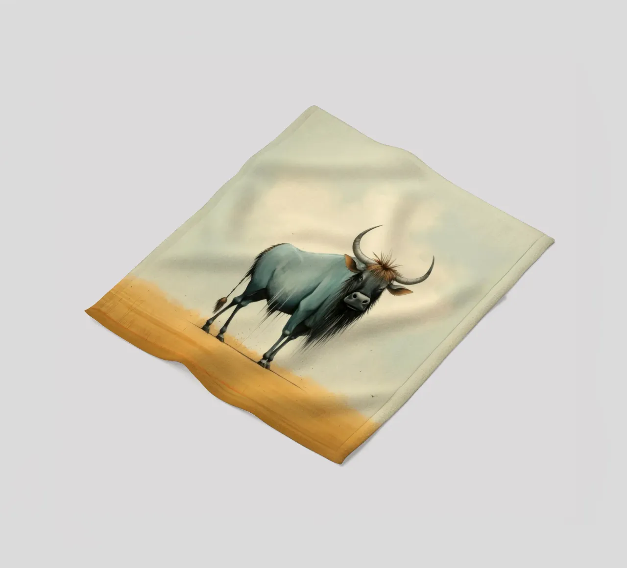 Minimal Wildebeest 2 coperta in pile da Minimal Animal Art