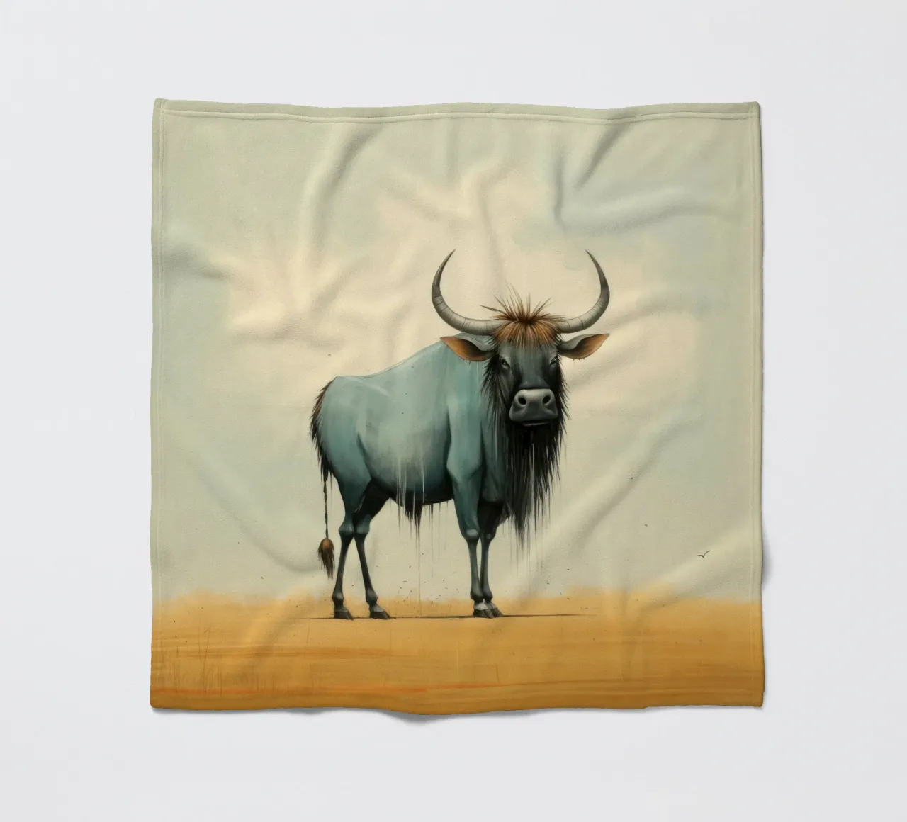 Minimal Wildebeest 2 coperta in pile da Minimal Animal Art