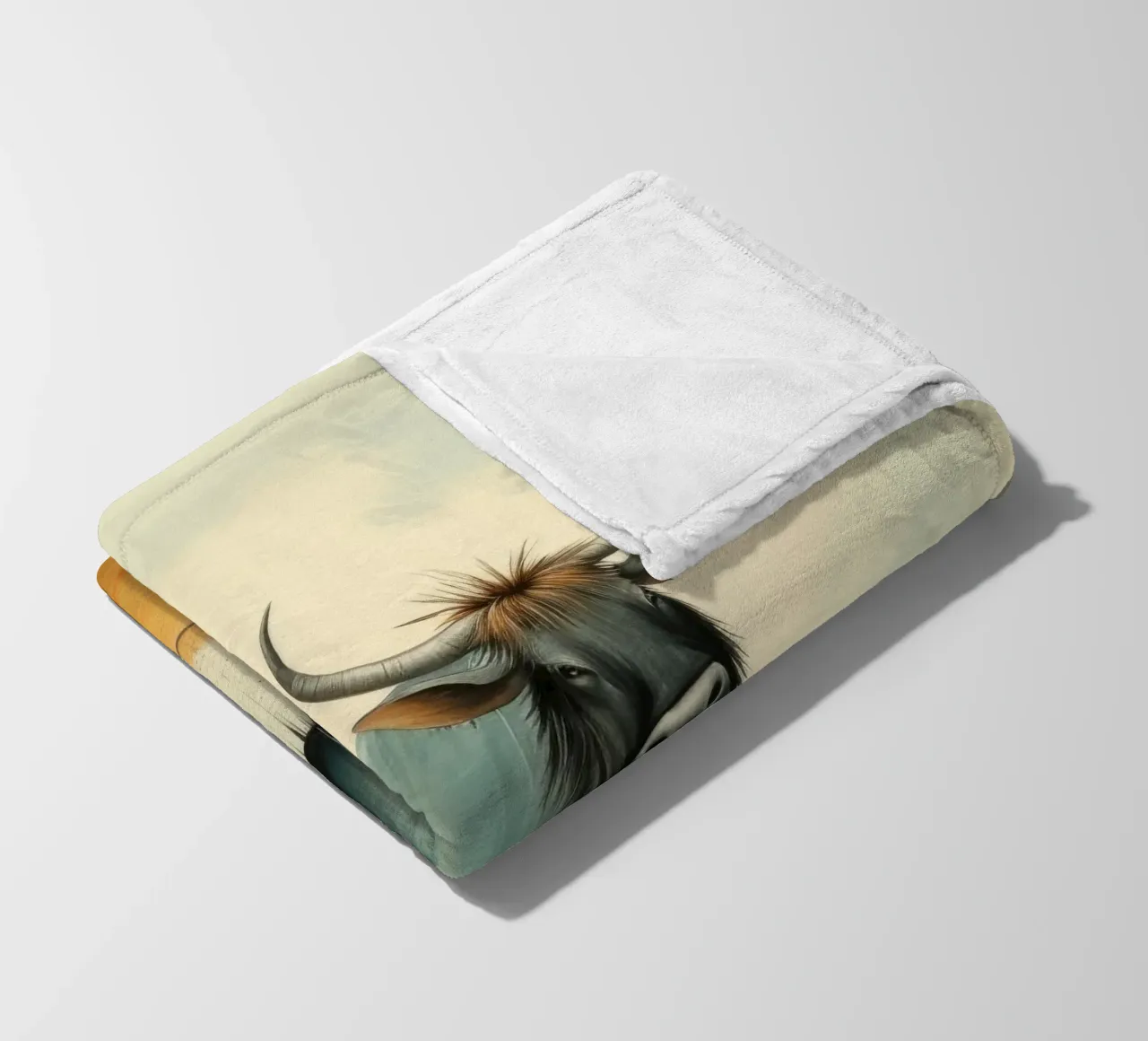 Minimal Wildebeest 2 coperta in pile da Minimal Animal Art