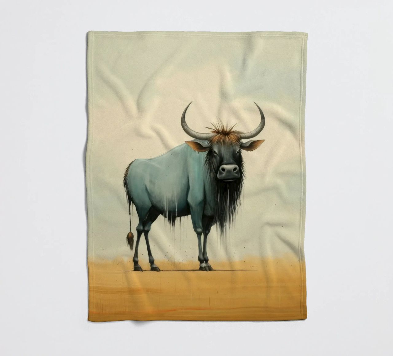 Minimal Wildebeest 2 coperta in pile da Minimal Animal Art