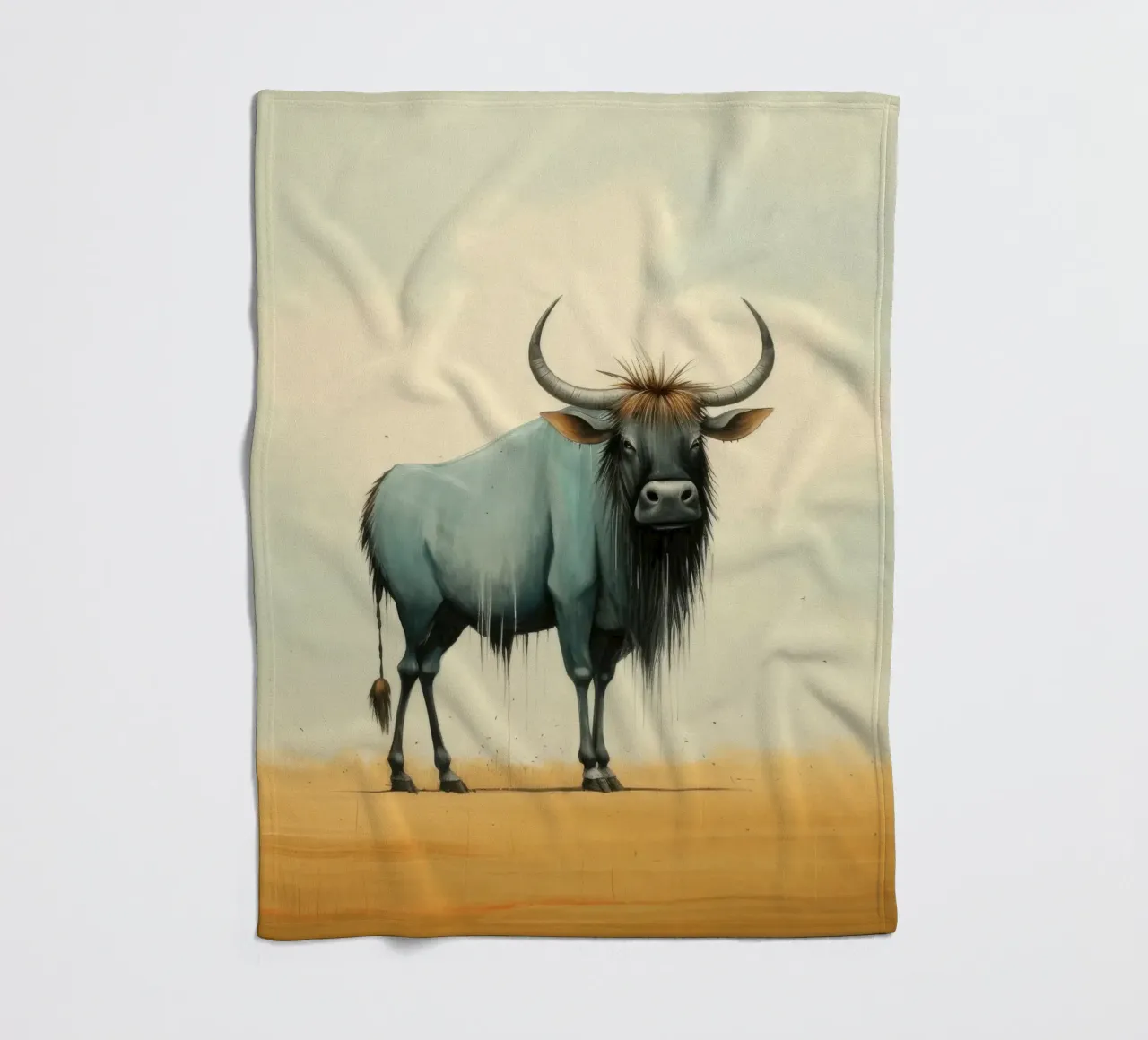 Minimal Wildebeest 2 coperta in pile da Minimal Animal Art