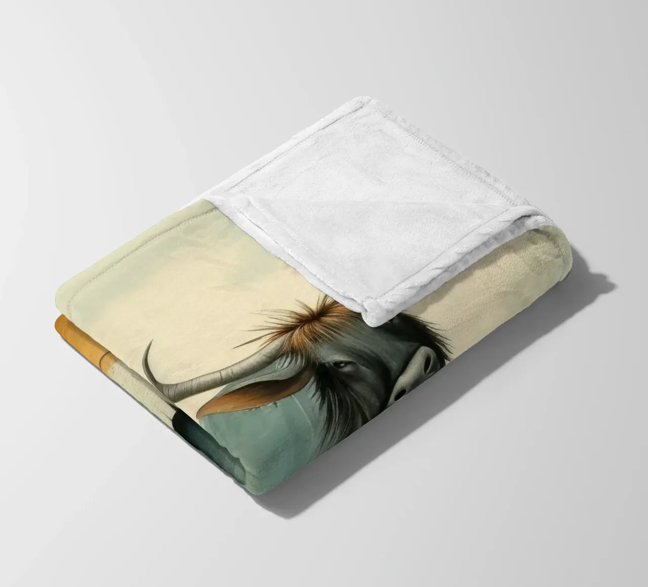 Minimal Wildebeest 2 coperta in pile da Minimal Animal Art