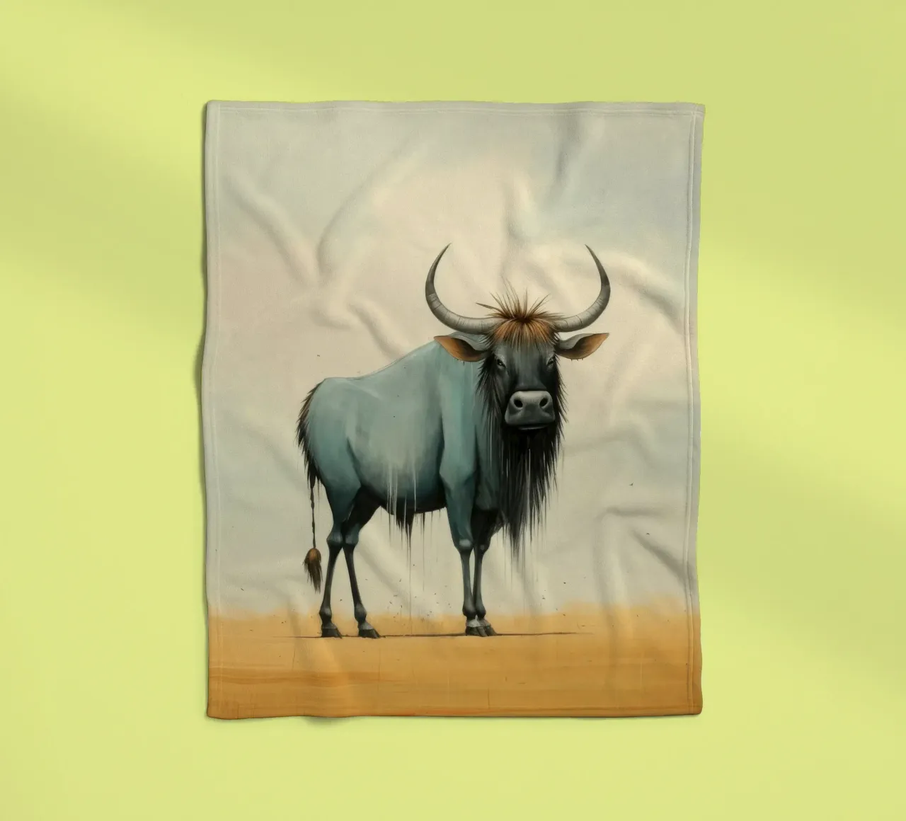 Minimal Wildebeest 2 coperta in pile da Minimal Animal Art