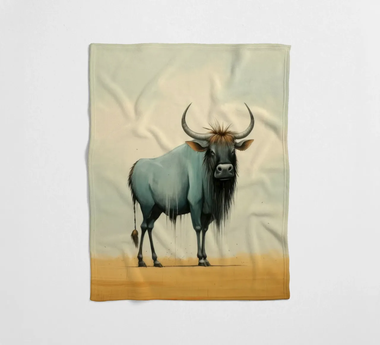 Minimal Wildebeest 2 coperta in pile da Minimal Animal Art