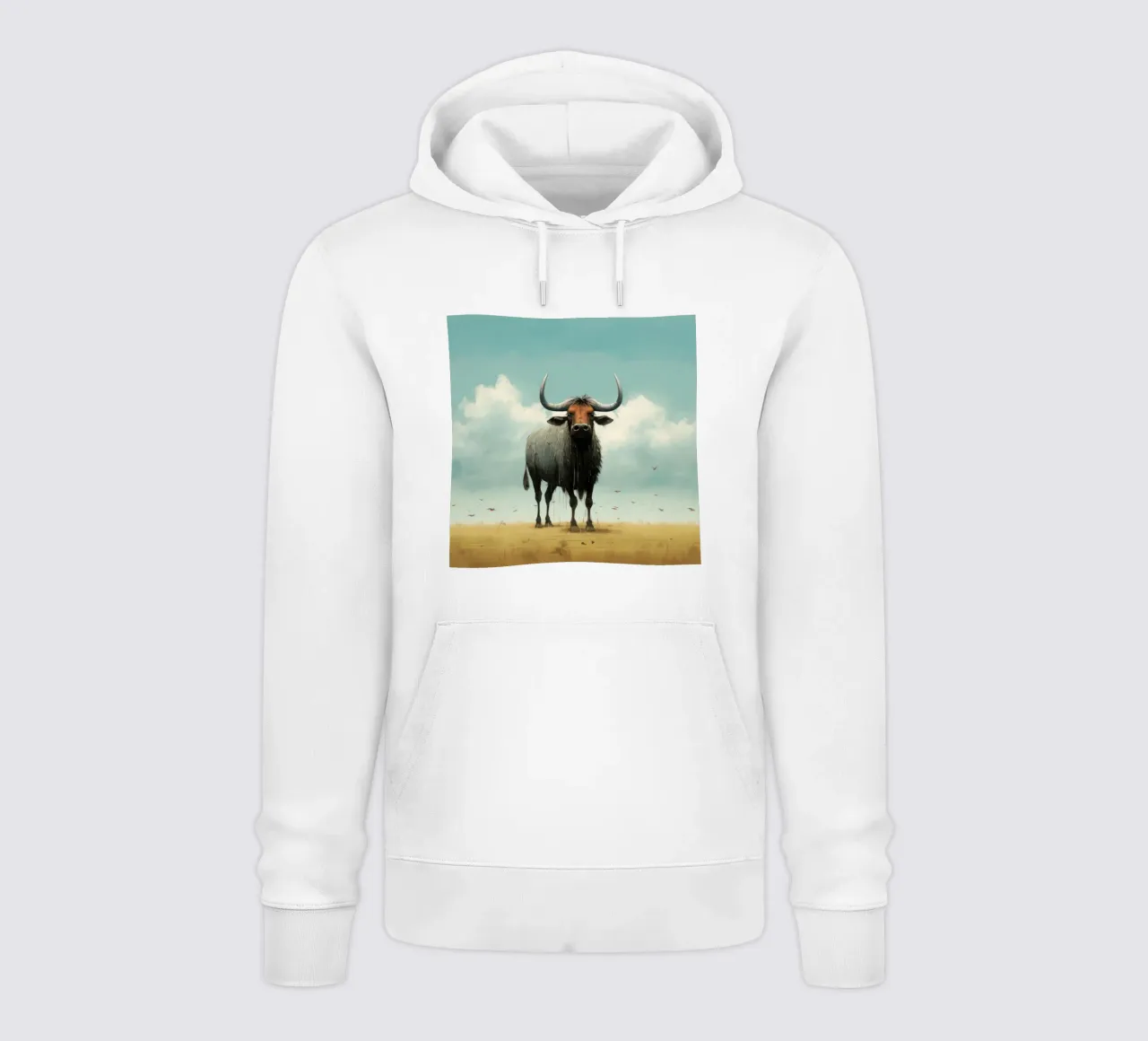 Minimal Wildebeest 3 felpa con cappuccio da Minimal Animal Art