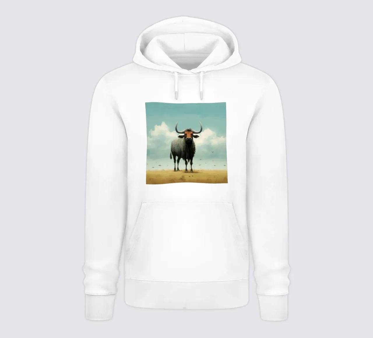 Minimal Wildebeest 3 Hoodie von Minimal Animal Art