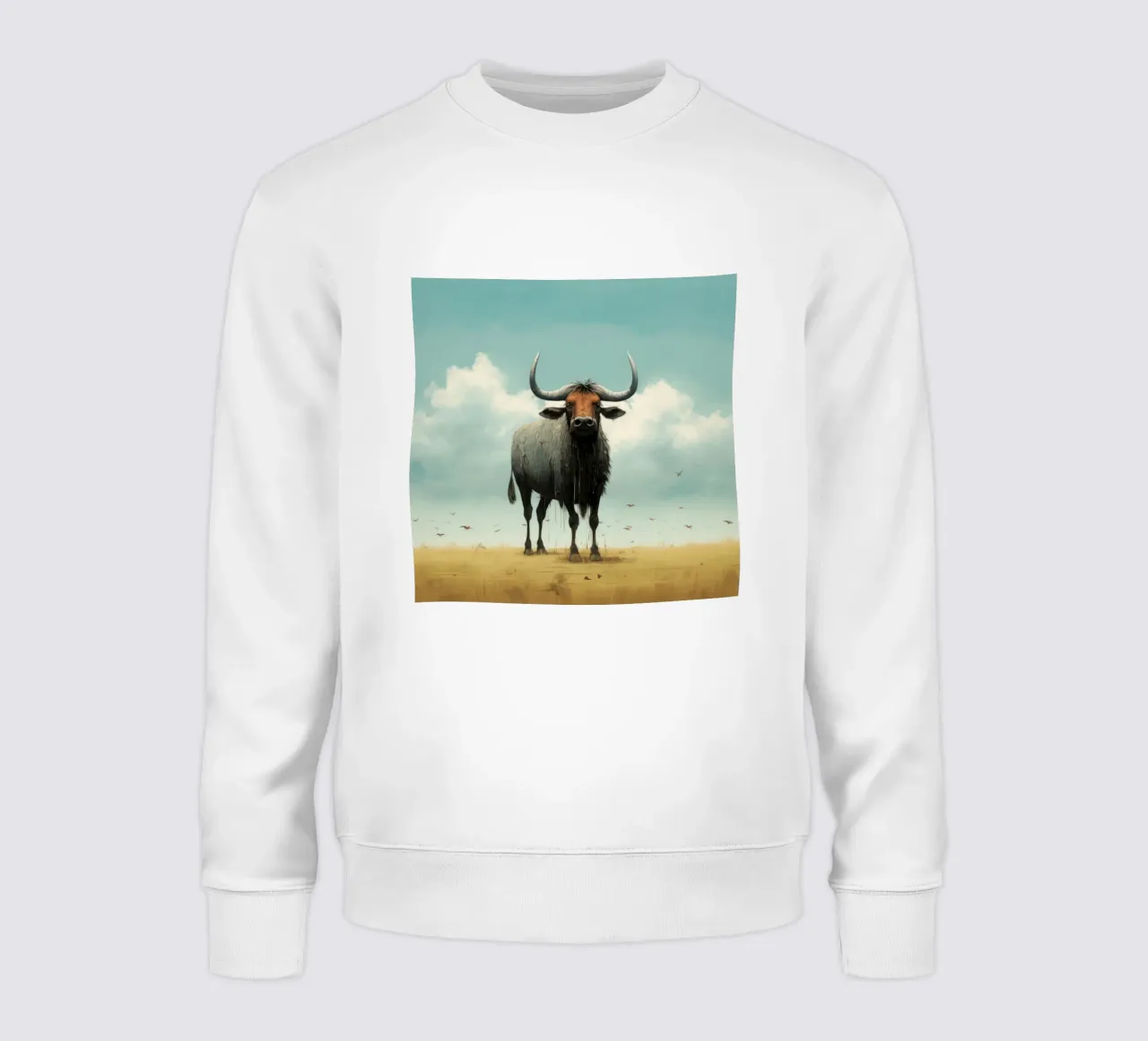 Minimal Wildebeest 3 sweatshirt by Minimal Animal Art