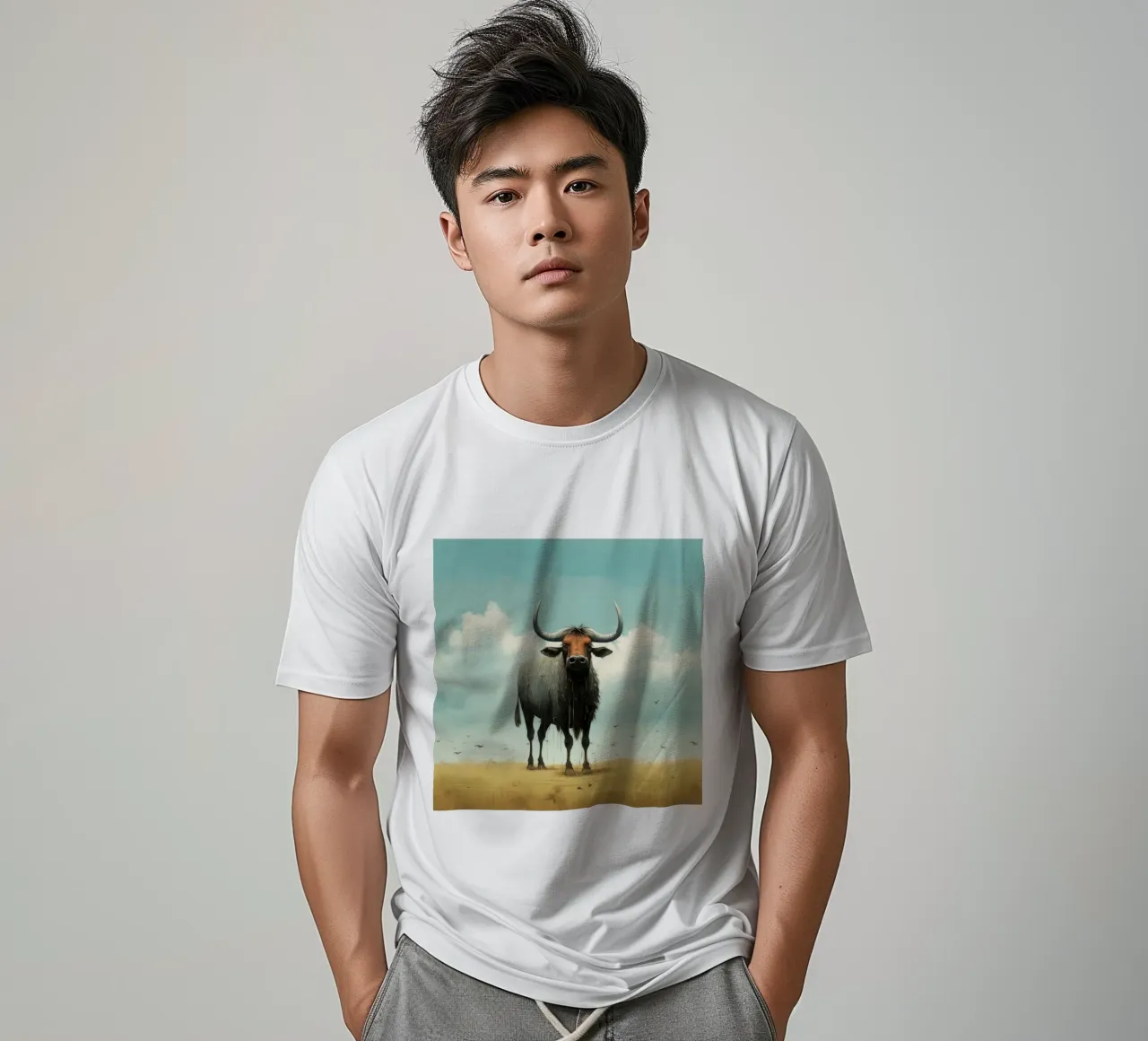 Gnu minimo t-shirt da Minimal Animal Art