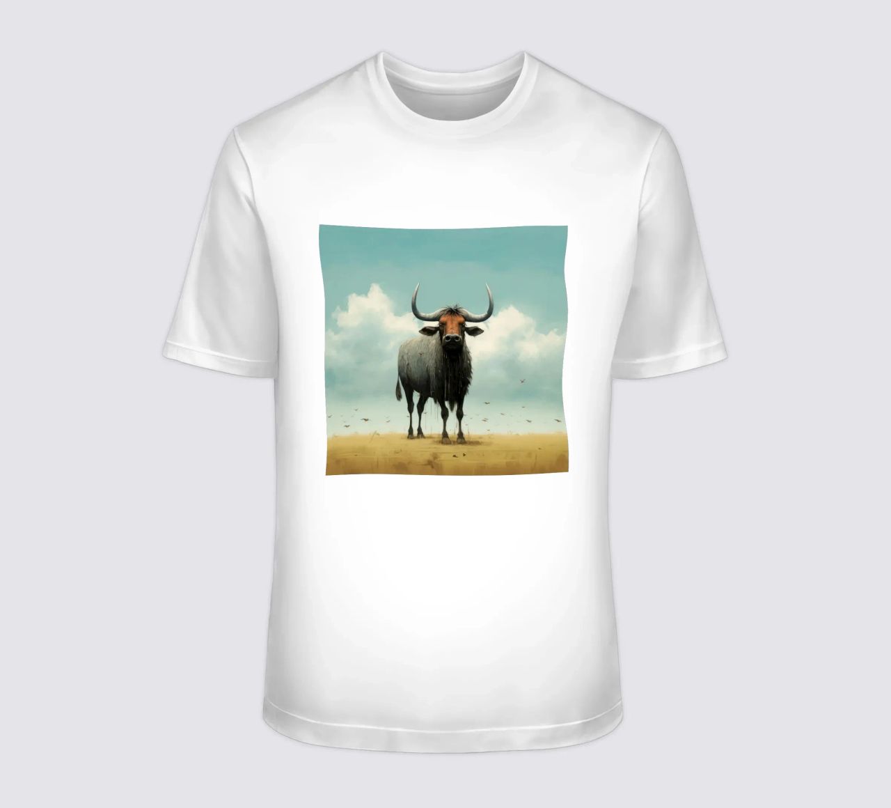 Minimal Wildebeest 3 t-shirt da Minimal Animal Art