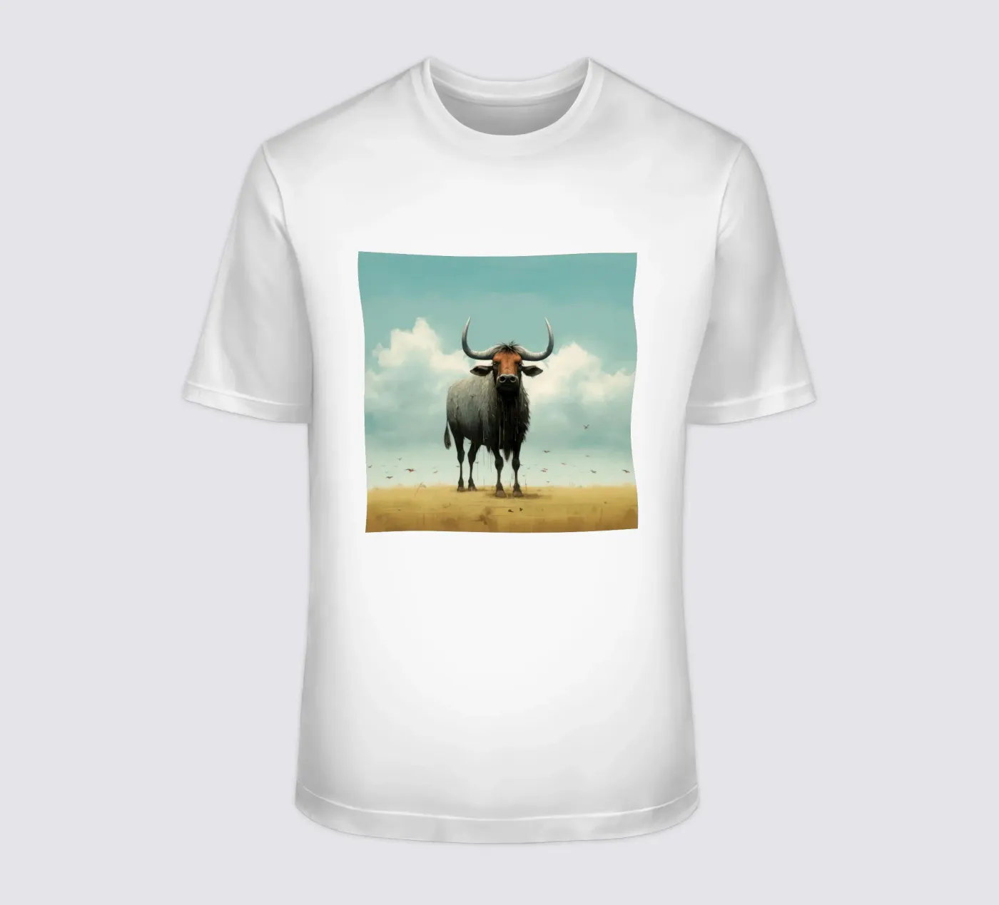 Minimal Wildebeest t-shirt van Minimal Animal Art