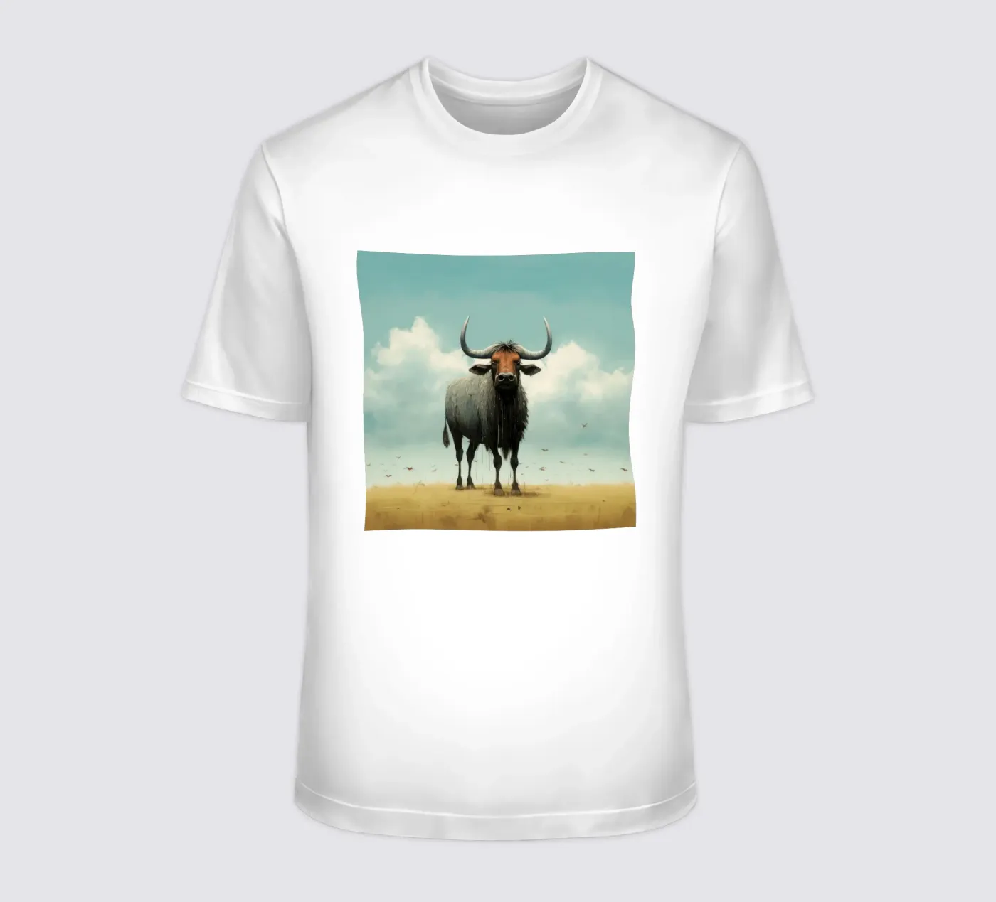 Minimal Wildebeest t-shirt van Minimal Animal Art