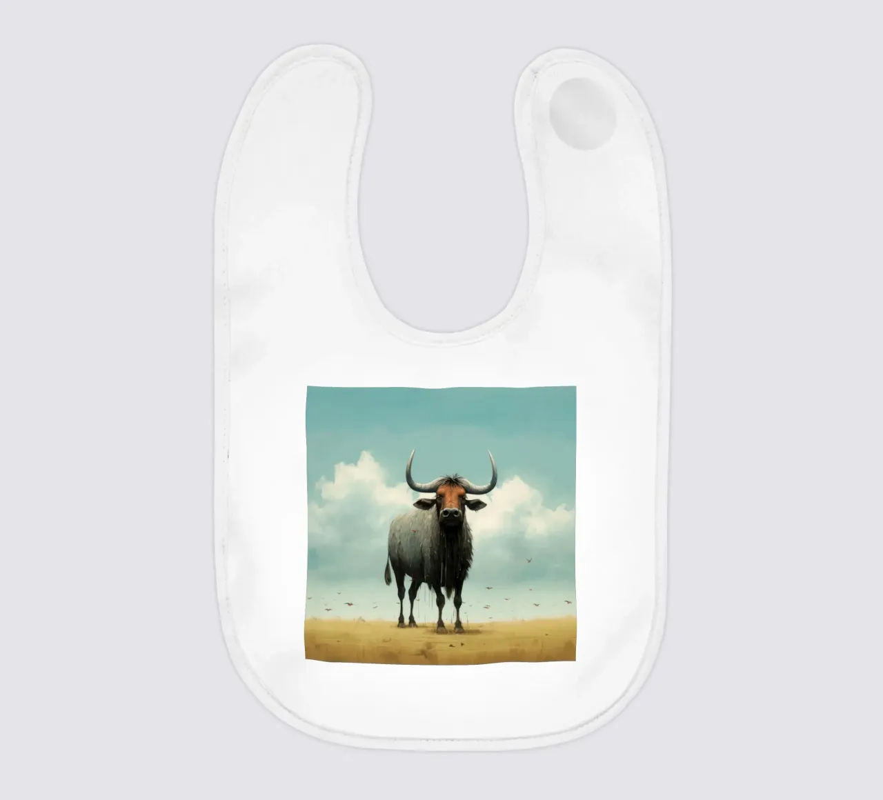 Minimal Wildebeest 3 bavaglino da Minimal Animal Art