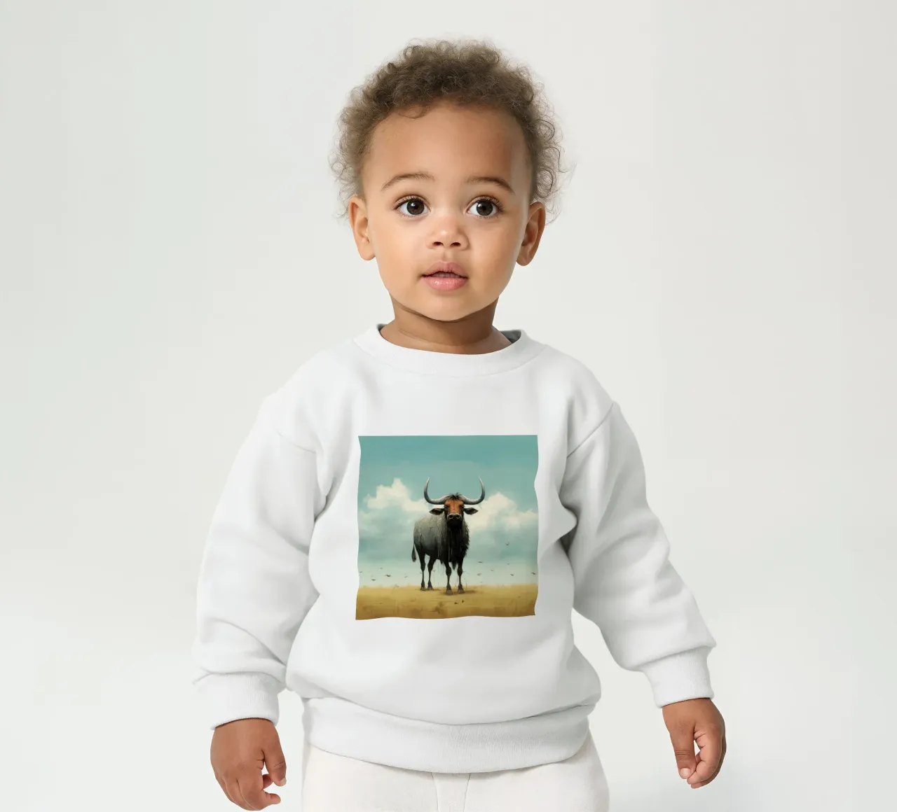 Minimal Wildebeest 3 felpa neonato da Minimal Animal Art