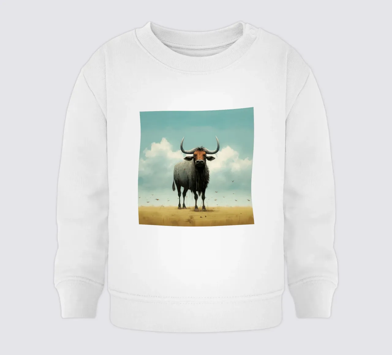 Minimal Wildebeest 3 felpa neonato da Minimal Animal Art