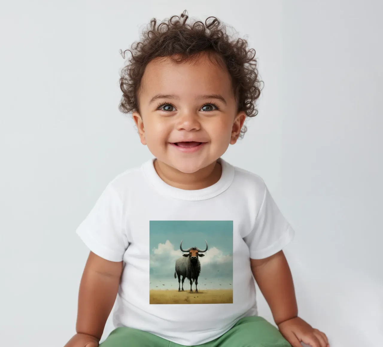 Ñu mínimo 3 camiseta de bebé de Minimal Animal Art