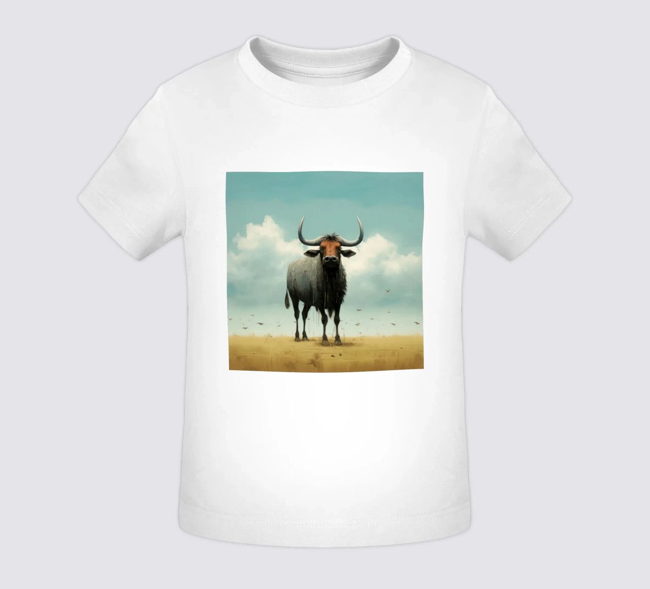 Minimal Wildebeest 3 maglietta neonato da Minimal Animal Art