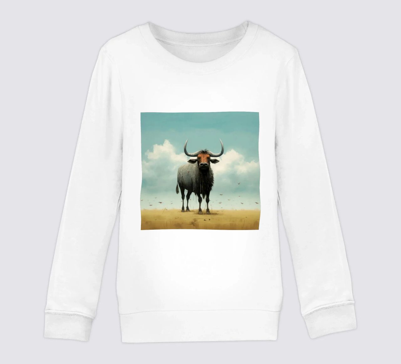 Minimal Wildebeest 3 felpa bambino da Minimal Animal Art