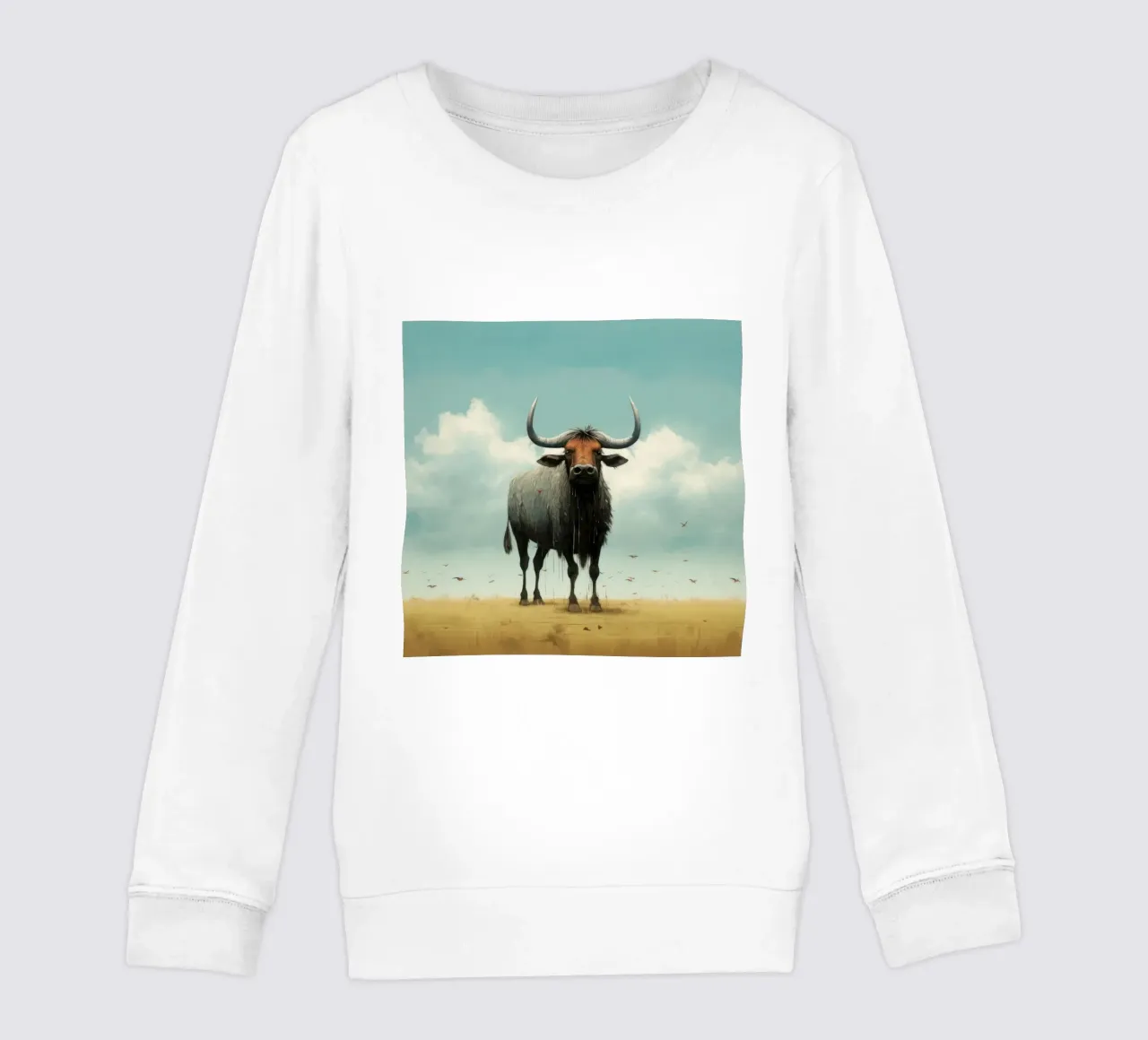 Minimal Wildebeest 3 felpa bambino da Minimal Animal Art