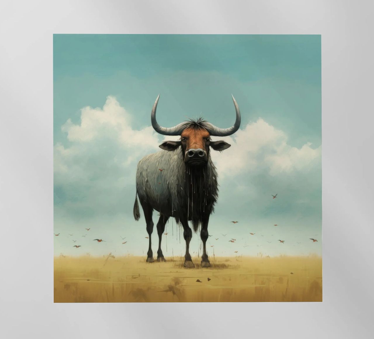 Minimal Wildebeest 3 pellicola backlit da Minimal Animal Art