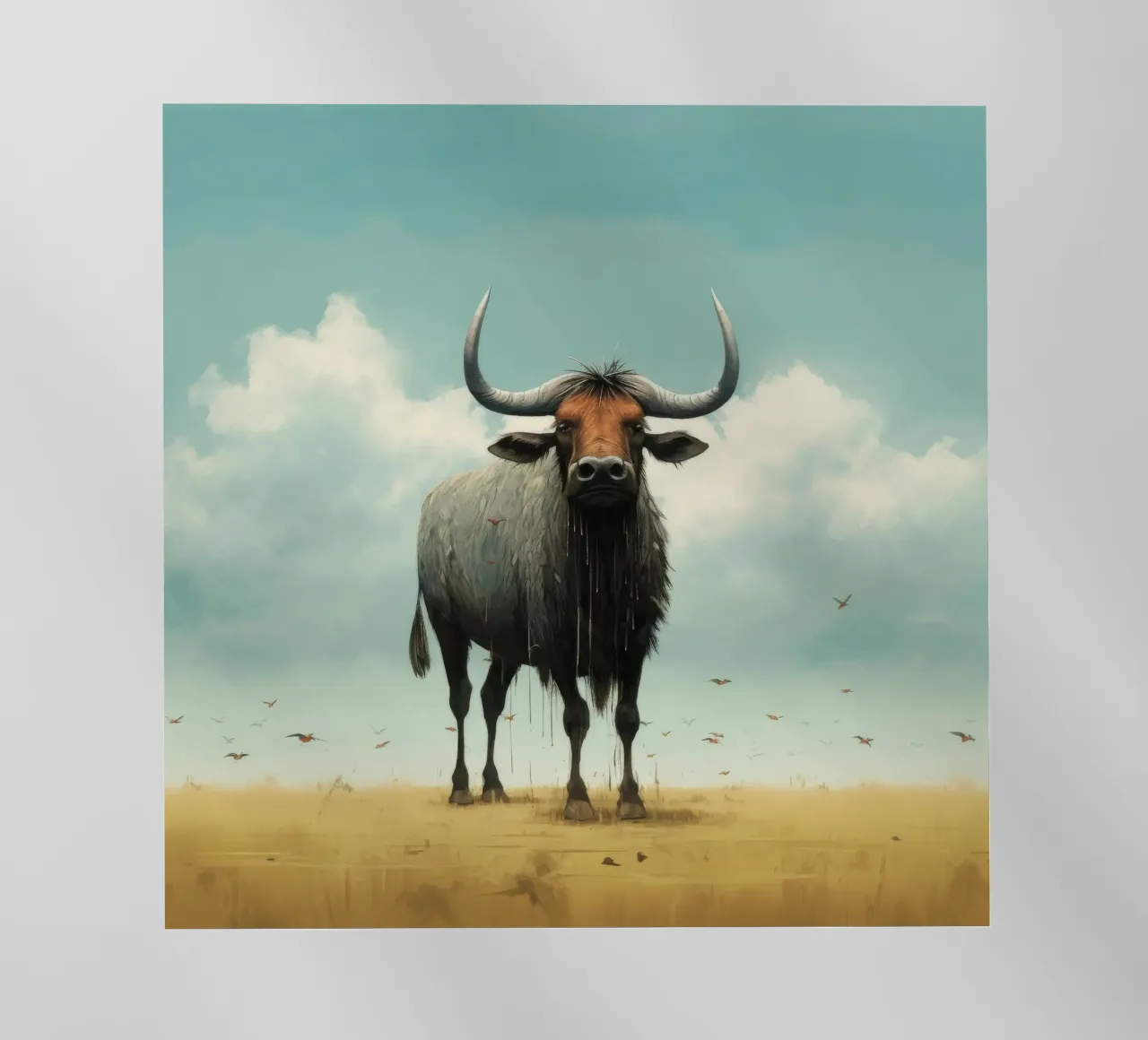Ñu mínimo 3 lámina retroiluminada de Minimal Animal Art
